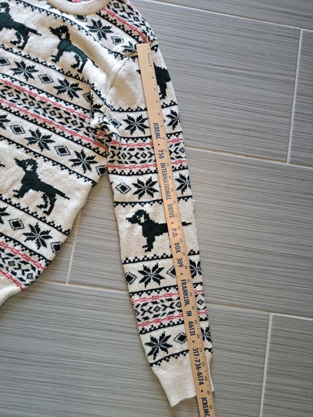 Lands End Fair Isle Dog Graphic Sweater S Winter Knit Women's Snowflake Lodge - Picture 7 of 11